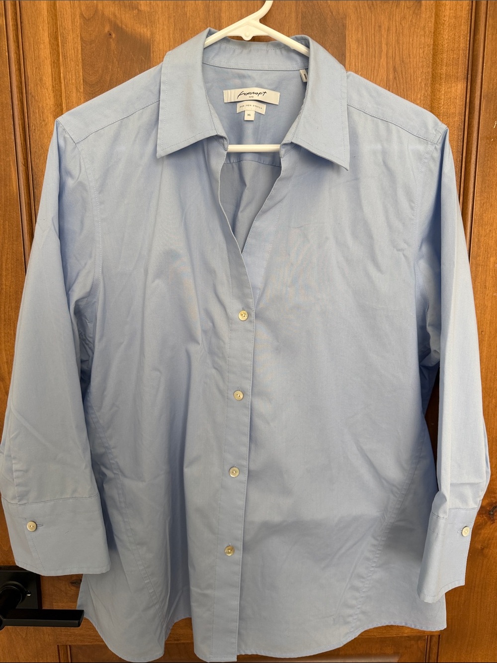 Foxcroft Light Blue Dress Shirt - Classic Spread Collar